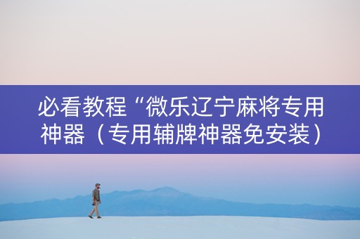 必看教程“微乐辽宁麻将专用神器（专用辅牌神器免安装）