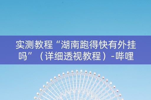 实测教程“湖南跑得快有外挂吗”（详细透视教程）-哔哩哔哩