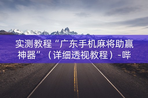实测教程“广东手机麻将助赢神器”（详细透视教程）-哔哩哔哩