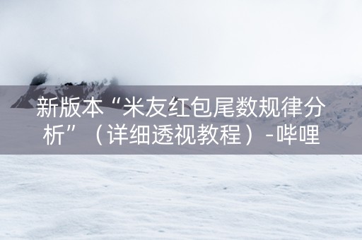 新版本“米友红包尾数规律分析”（详细透视教程）-哔哩哔哩