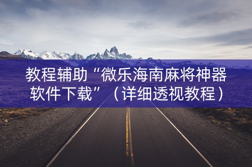 教程辅助“微乐海南麻将神器软件下载”（详细透视教程）-哔哩哔哩