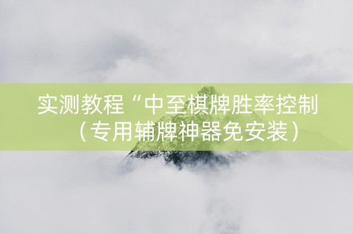 实测教程“中至棋牌胜率控制（专用辅牌神器免安装）