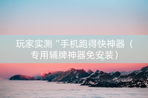 玩家实测“手机跑得快神器（专用辅牌神器免安装）