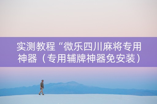 实测教程“微乐四川麻将专用神器（专用辅牌神器免安装）
