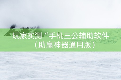 玩家实测“手机三公辅助软件（助赢神器通用版）