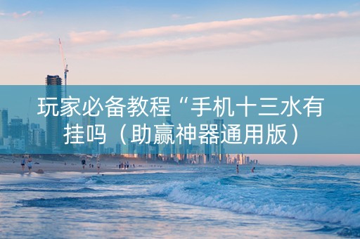 玩家必备教程“手机十三水有挂吗（助赢神器通用版）