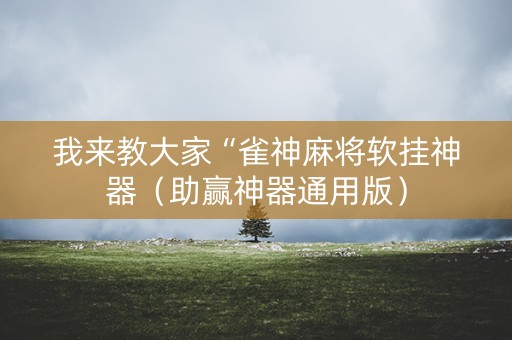 我来教大家“雀神麻将软挂神器（助赢神器通用版）