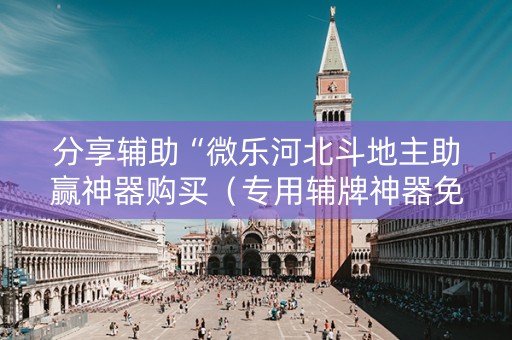 分享辅助“微乐河北斗地主助赢神器购买（专用辅牌神器免安装）