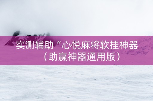 实测辅助“心悦麻将软挂神器（助赢神器通用版）