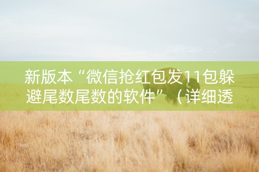 新版本“微信抢红包发11包躲避尾数尾数的软件”（详细透视教程）-哔哩哔哩
