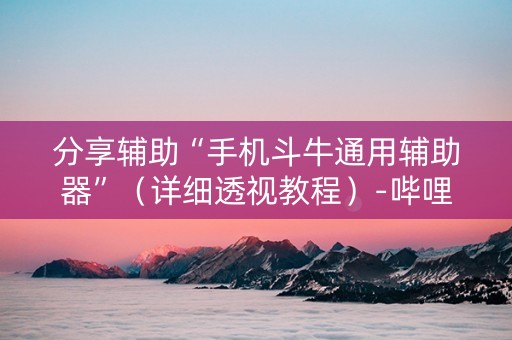 分享辅助“手机斗牛通用辅助器”（详细透视教程）-哔哩哔哩