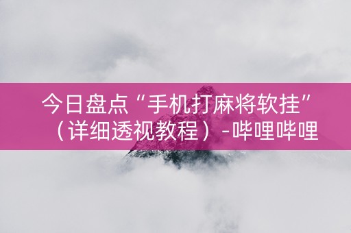 今日盘点“手机打麻将软挂”（详细透视教程）-哔哩哔哩
