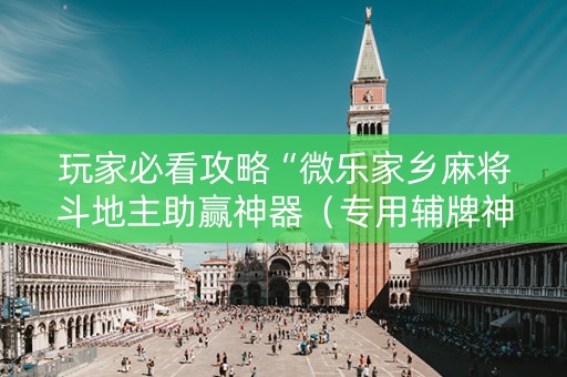 玩家必看攻略“微乐家乡麻将斗地主助赢神器（专用辅牌神器免安装）