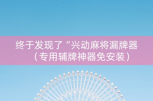 终于发现了“兴动麻将漏牌器（专用辅牌神器免安装）