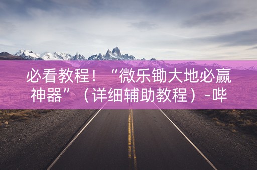 必看教程！“微乐锄大地必赢神器”（详细辅助教程）-哔哩哔哩