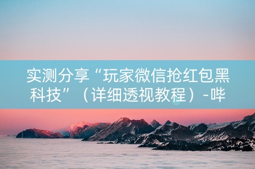 实测分享“玩家微信抢红包黑科技”（详细透视教程）-哔哩哔哩