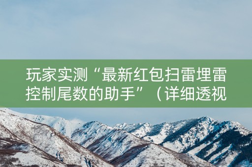 玩家实测“最新红包扫雷埋雷控制尾数的助手”（详细透视教程）-哔哩哔哩
