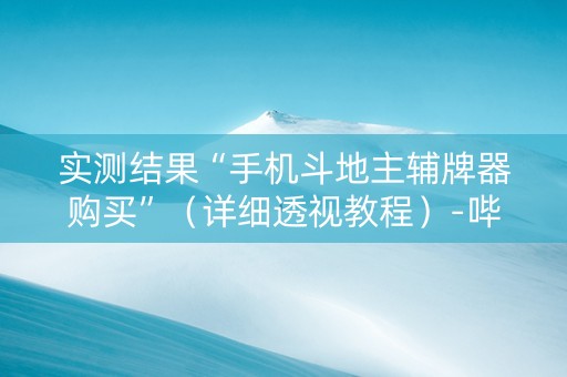 实测结果“手机斗地主辅牌器购买”（详细透视教程）-哔哩哔哩