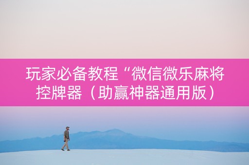玩家必备教程“微信微乐麻将控牌器（助赢神器通用版）