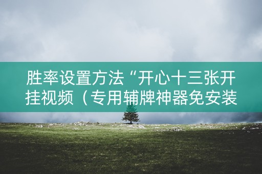 胜率设置方法“开心十三张开挂视频（专用辅牌神器免安装）