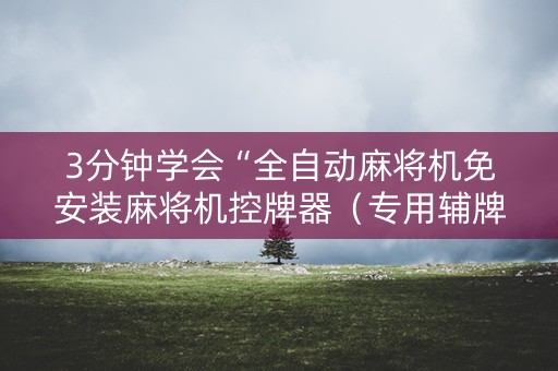 3分钟学会“全自动麻将机免安装麻将机控牌器（专用辅牌神器免安装）