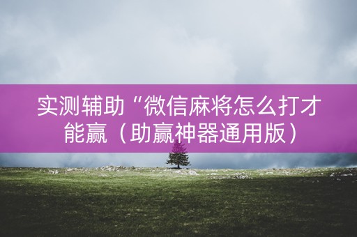 实测辅助“微信麻将怎么打才能赢（助赢神器通用版）