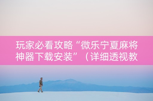 玩家必看攻略“微乐宁夏麻将神器下载安装”（详细透视教程）-哔哩哔哩