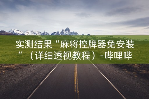 实测结果“麻将控牌器免安装”（详细透视教程）-哔哩哔哩