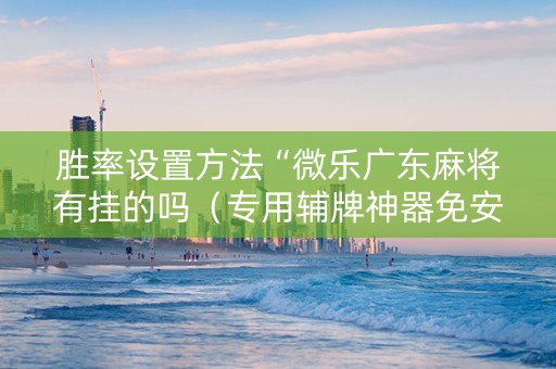 胜率设置方法“微乐广东麻将有挂的吗（专用辅牌神器免安装）