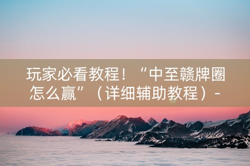 玩家必看教程！“中至赣牌圈怎么赢”（详细辅助教程）-哔哩哔哩