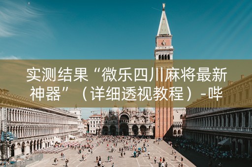 实测结果“微乐四川麻将最新神器”（详细透视教程）-哔哩哔哩