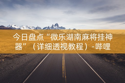 今日盘点“微乐湖南麻将挂神器”（详细透视教程）-哔哩哔哩