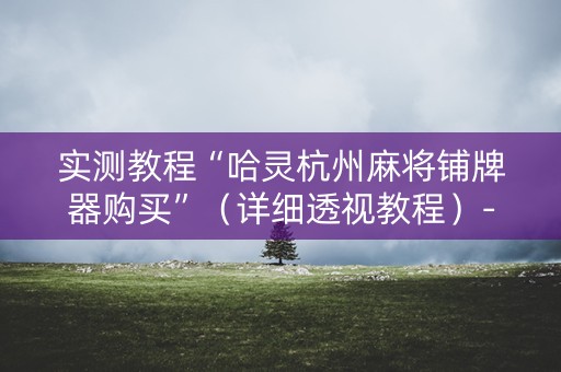 实测教程“哈灵杭州麻将铺牌器购买”（详细透视教程）-哔哩哔哩