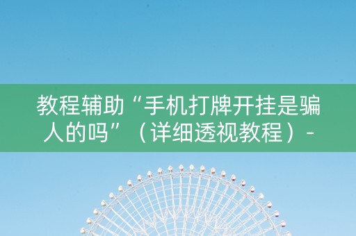 教程辅助“手机打牌开挂是骗人的吗”（详细透视教程）-哔哩哔哩