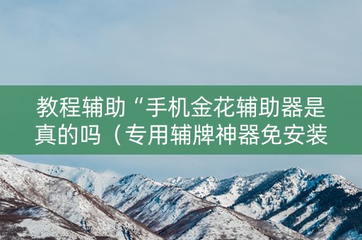 教程辅助“手机金花辅助器是真的吗（专用辅牌神器免安装）