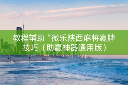 教程辅助“微乐陕西麻将赢牌技巧（助赢神器通用版）