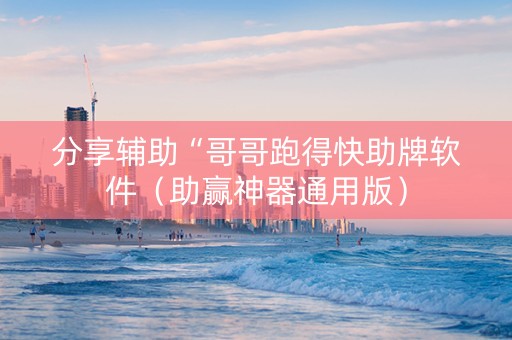 分享辅助“哥哥跑得快助牌软件（助赢神器通用版）