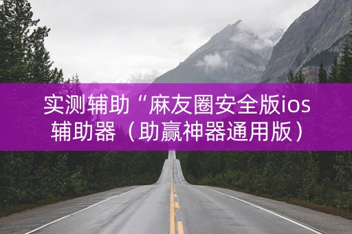 实测辅助“麻友圈安全版ios辅助器（助赢神器通用版）
