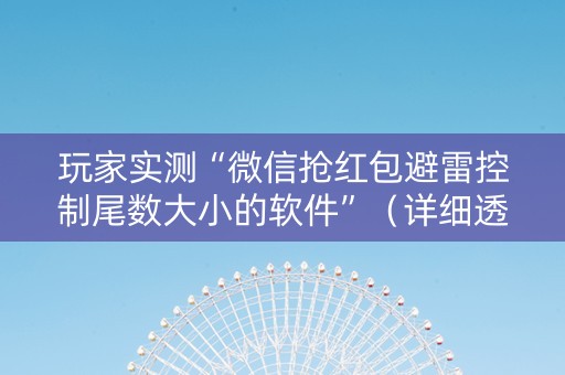 玩家实测“微信抢红包避雷控制尾数大小的软件”（详细透视教程）-哔哩哔哩