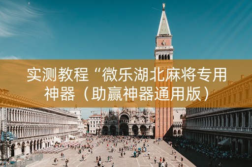 实测教程“微乐湖北麻将专用神器（助赢神器通用版）