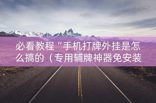 必看教程“手机打牌外挂是怎么搞的（专用辅牌神器免安装）