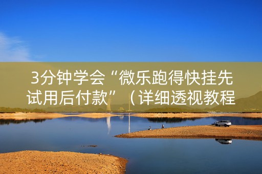 3分钟学会“微乐跑得快挂先试用后付款”（详细透视教程）-哔哩哔哩