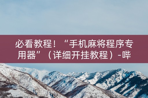 必看教程！“手机麻将程序专用器”（详细开挂教程）-哔哩哔哩