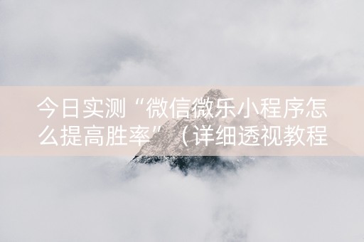 今日实测“微信微乐小程序怎么提高胜率”（详细透视教程）-哔哩哔哩