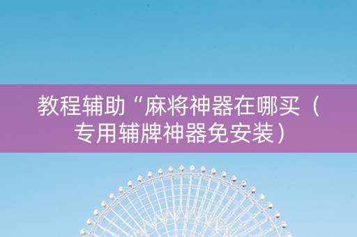 教程辅助“麻将神器在哪买（专用辅牌神器免安装）