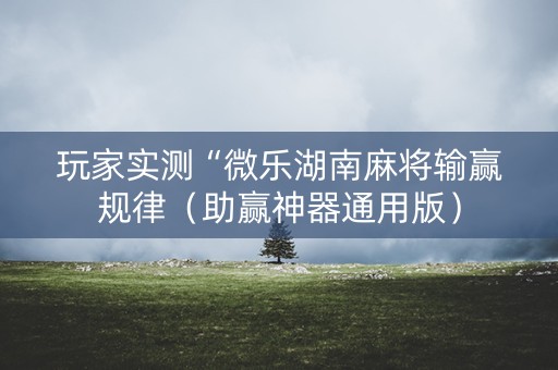 玩家实测“微乐湖南麻将输赢规律（助赢神器通用版）