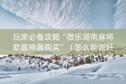 玩家必备攻略“微乐湖南麻将助赢神器购买”（怎么能调好牌)