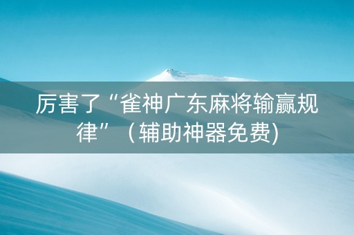 厉害了“雀神广东麻将输赢规律”（辅助神器免费)