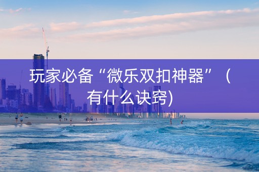 玩家必备“微乐双扣神器”（有什么诀窍)