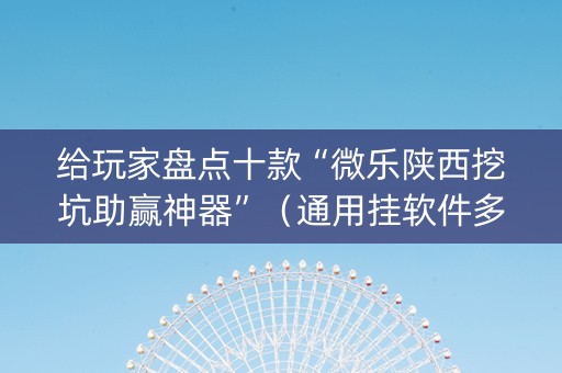给玩家盘点十款“微乐陕西挖坑助赢神器”（通用挂软件多少钱)
